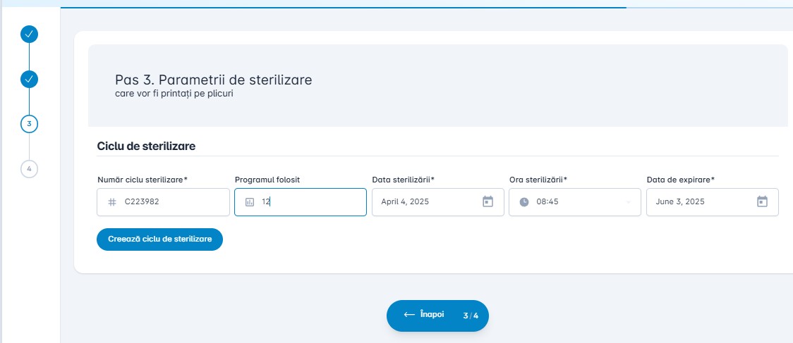 Parametrii sterilizare