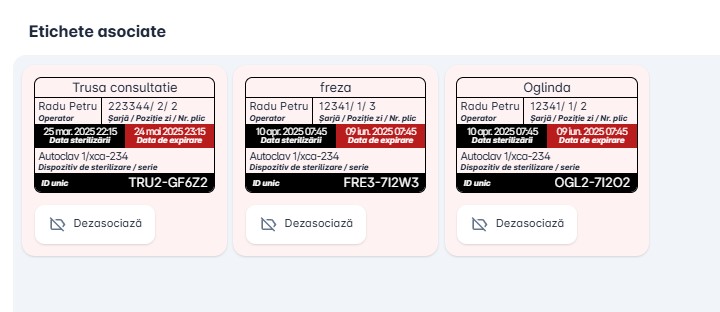 Etichete asociate pe vizita