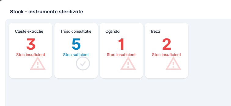 Stoc intrumente sterilizate