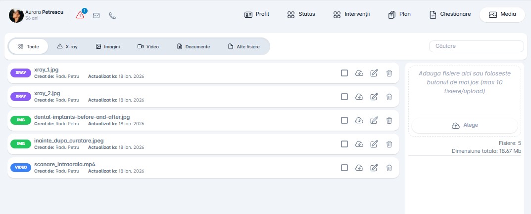 Plan de tratament stomatologic digital