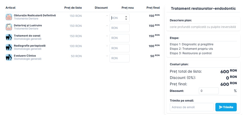 Plan de tratament stomatologic digital