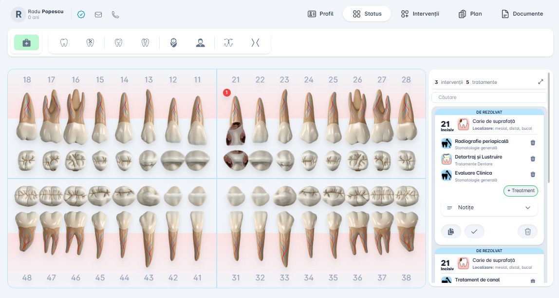 Plan de tratament stomatologic digital
