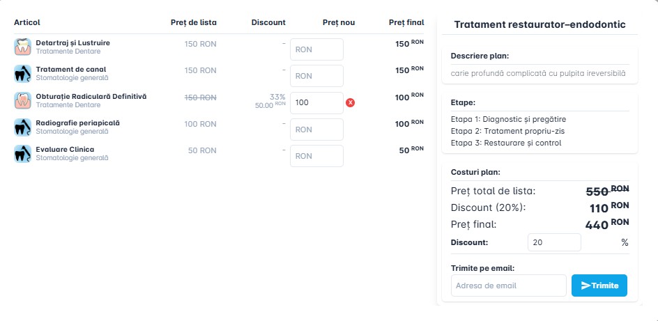 Plan de tratament stomatologic digital