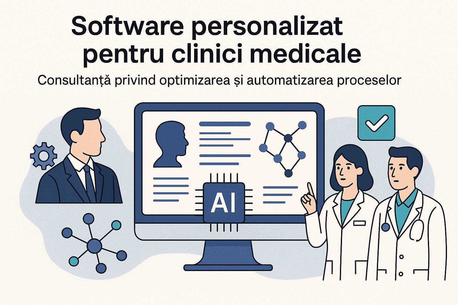 Echipă care analizează digitalizarea unei clinici stomatologice